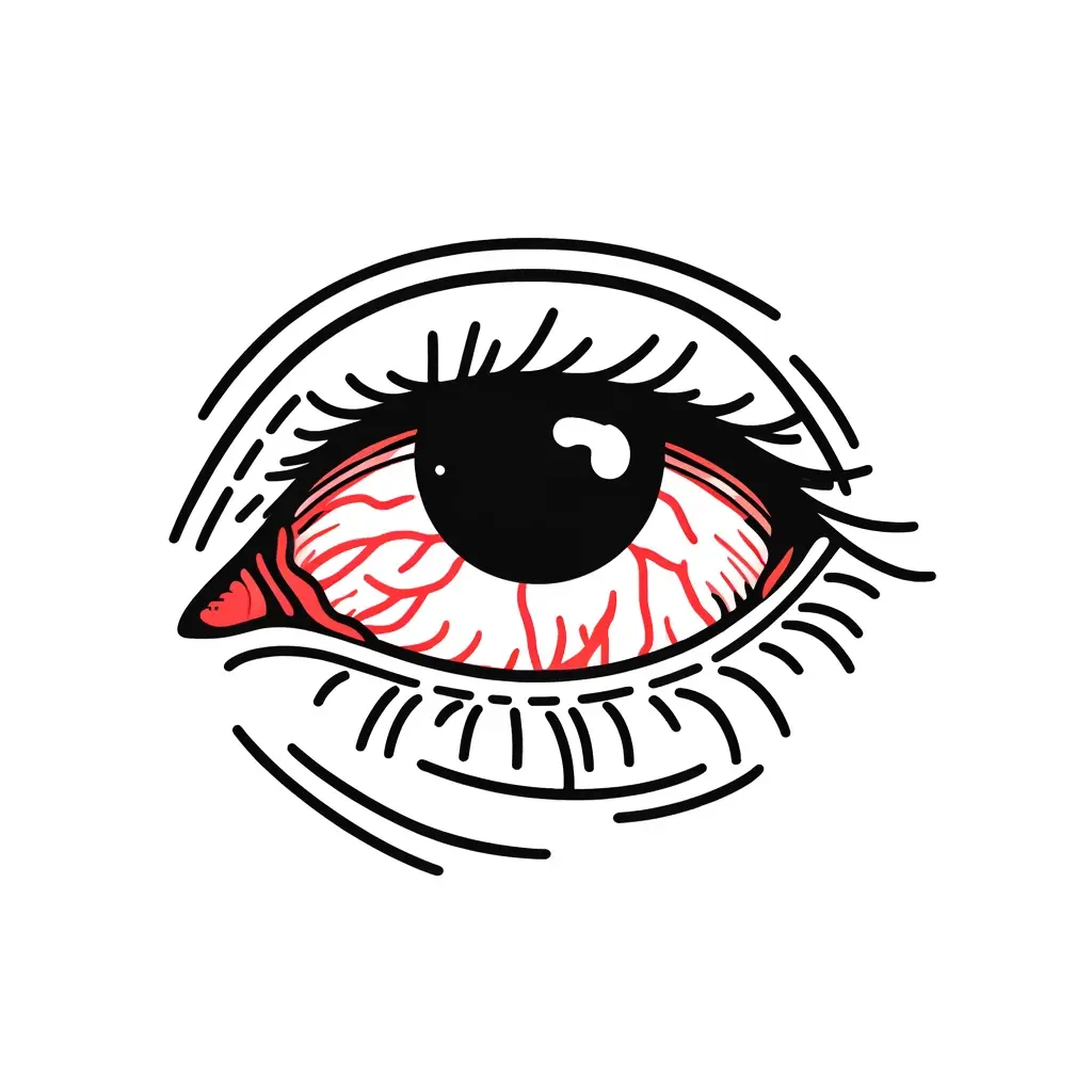 A red irritated eye